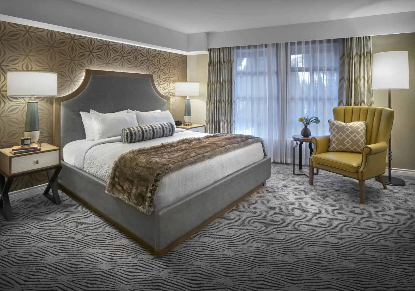 Deluxe room with plush king bed