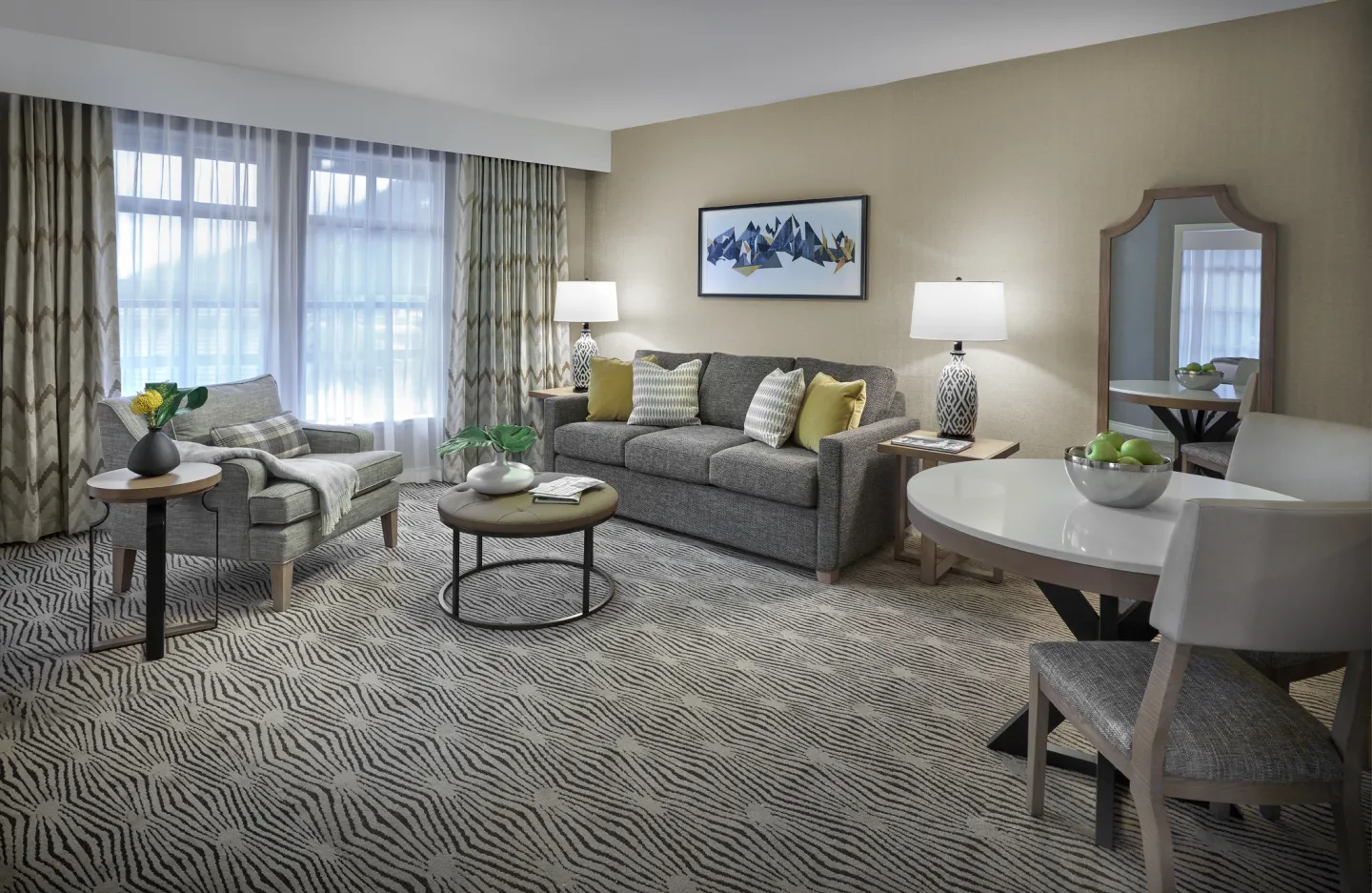 Spacious living and dining area