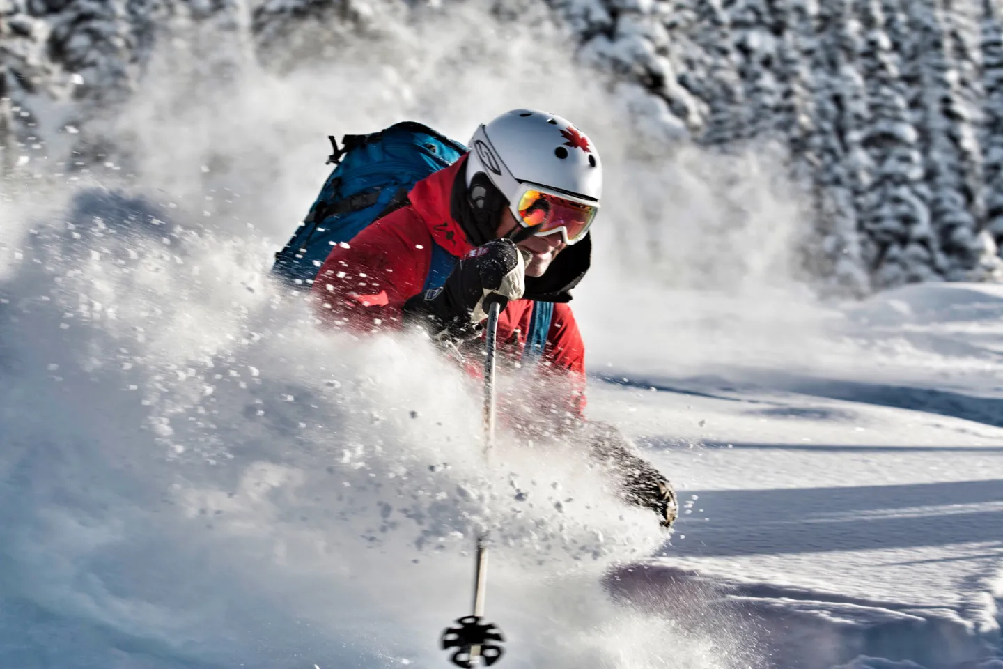 Skier in deep snow