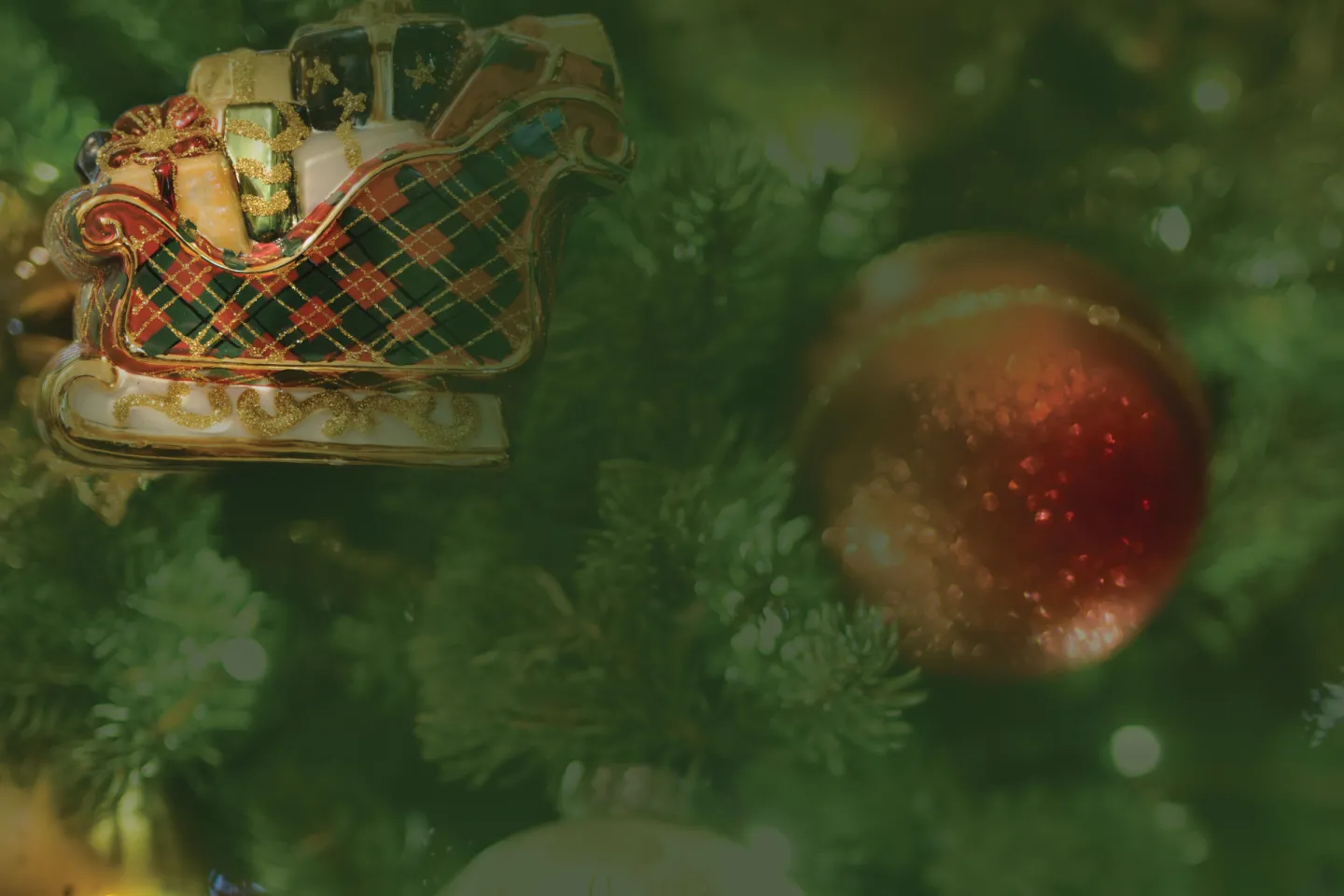 Christmas decorations on a tree