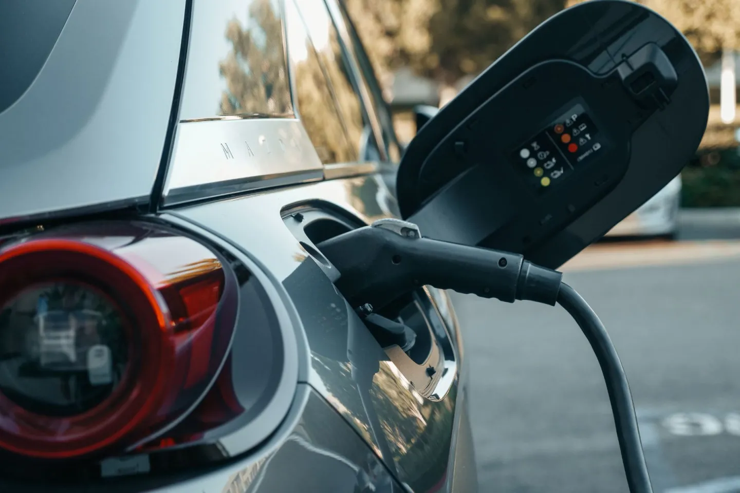EV charger charging a vehicle