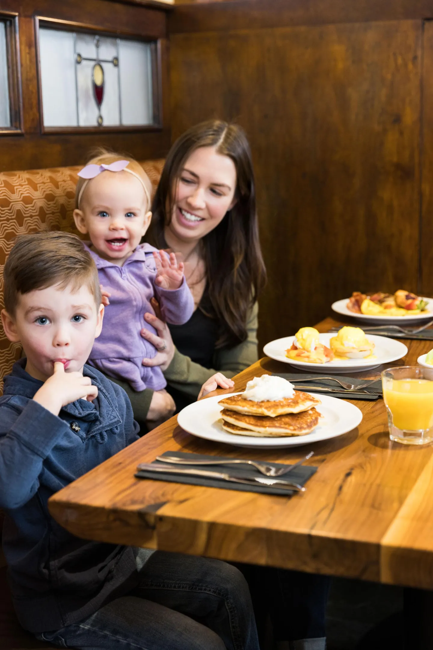 Family eating breakfast