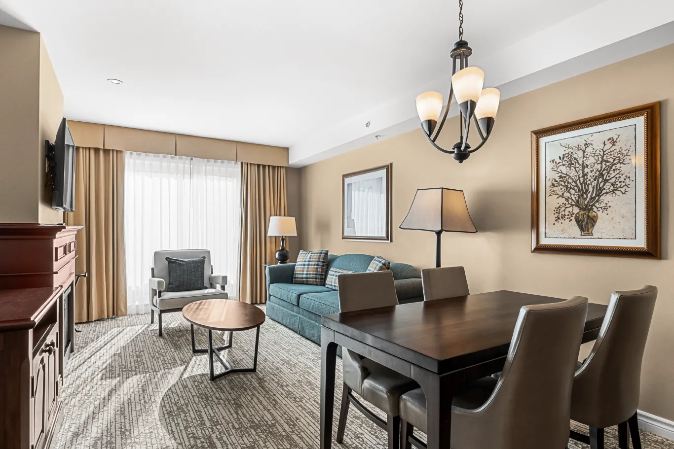 Sun Peaks Grand One Bedroom Residences Living Room and Dining Room