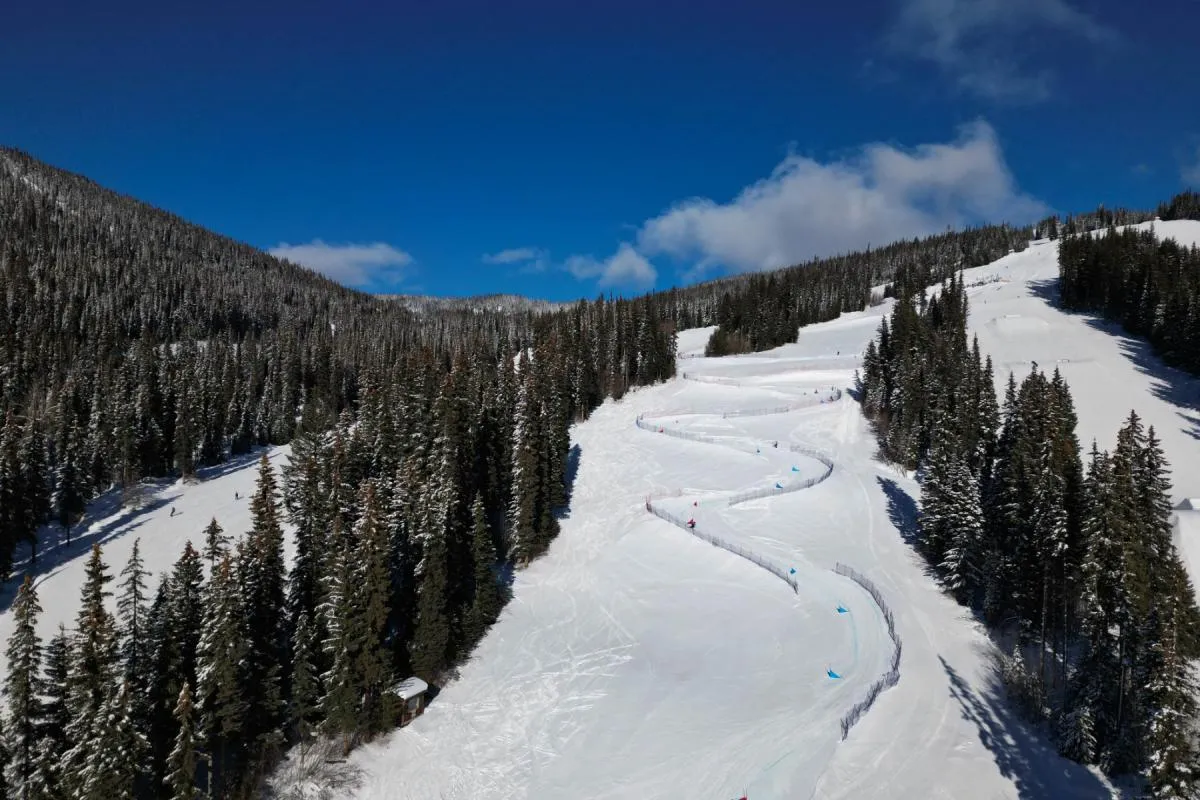 View of the powder Ventures Cross Course from above
